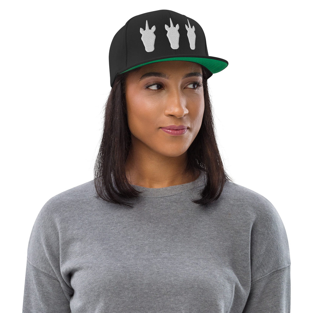 UNIQORNIA Snapback Hat - Three White Unicorns