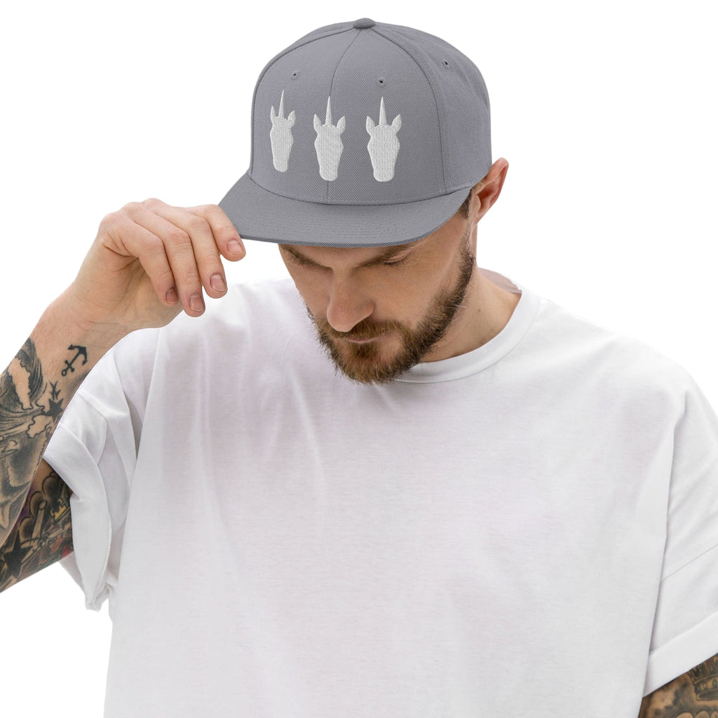 UNIQORNIA Snapback Hat - Three White Unicorns