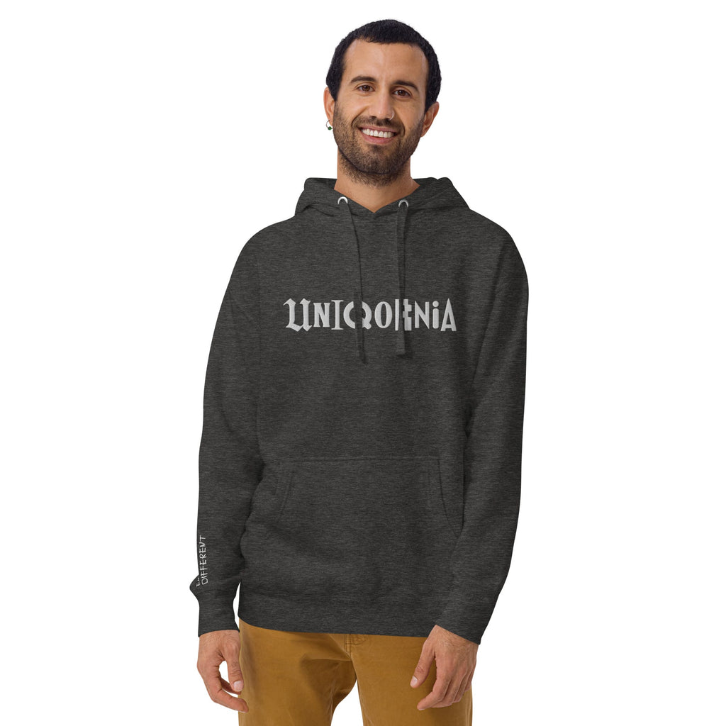 UNIQORNIA Unisex Hoodie - Uniqornia Wordmark White