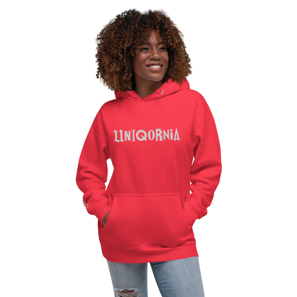 UNIQORNIA Unisex Hoodie - Uniqornia Wordmark White