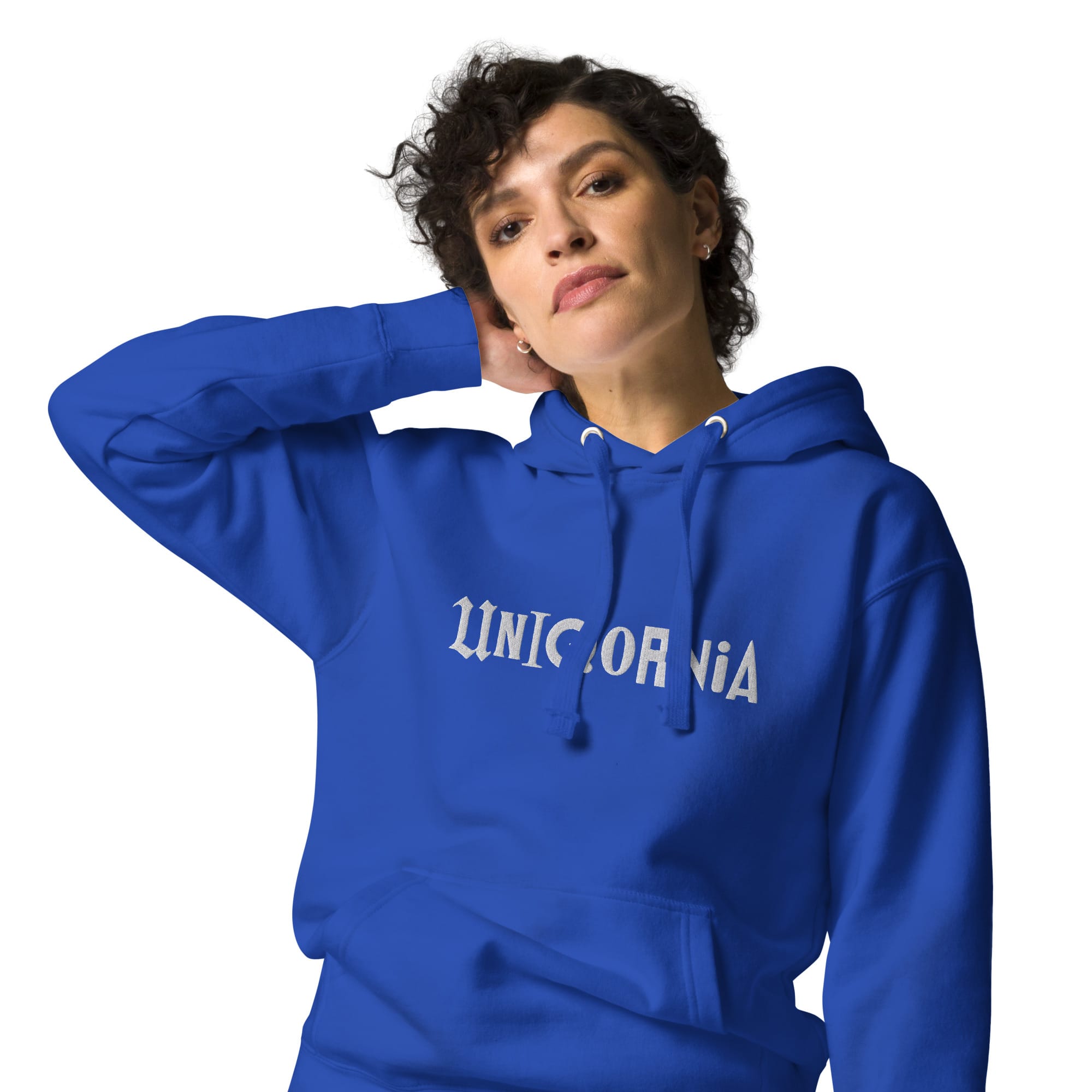 UNIQORNIA Unisex Hoodie - Uniqornia Wordmark White