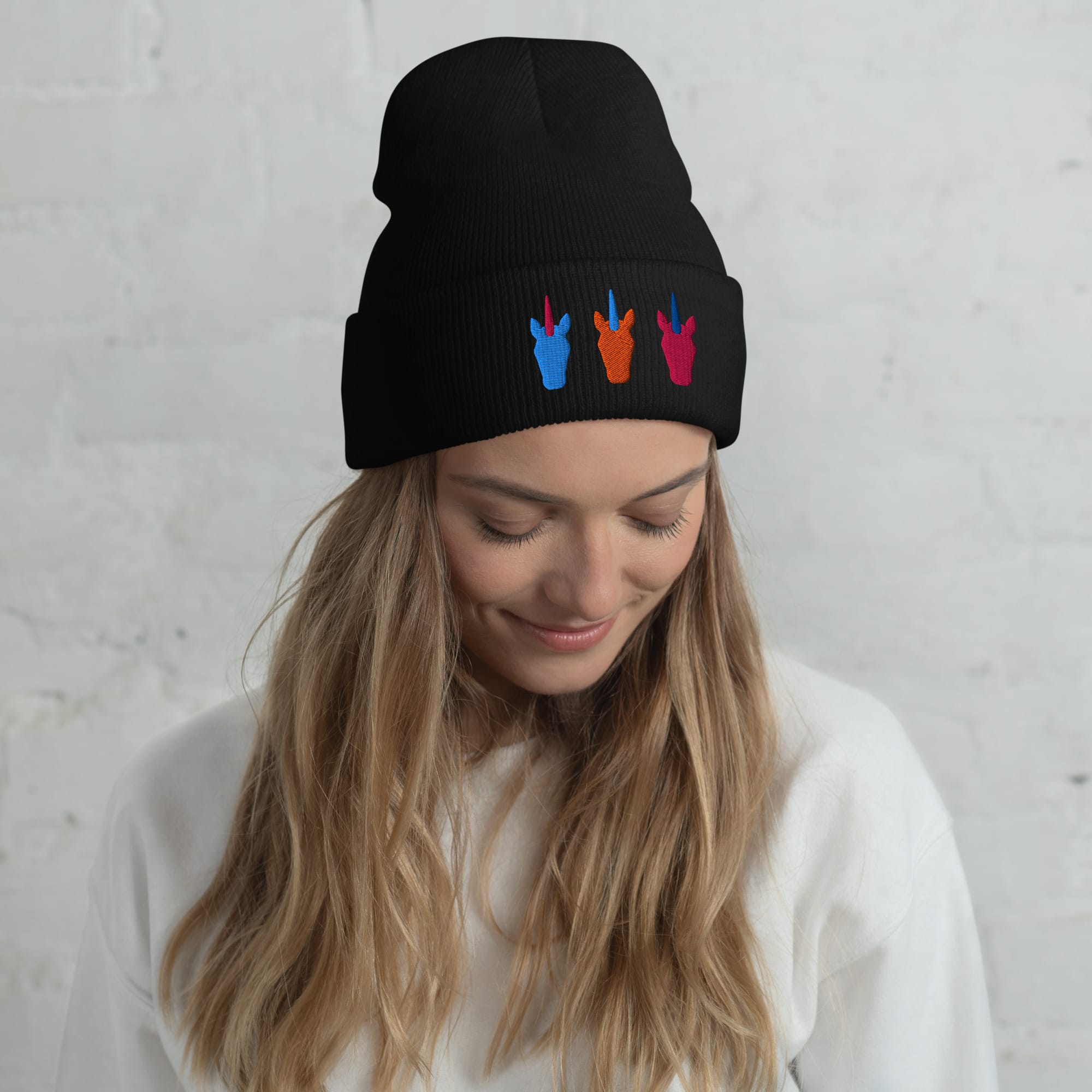 UNIQORNIA Cuffed Beanie - Three Unicorns