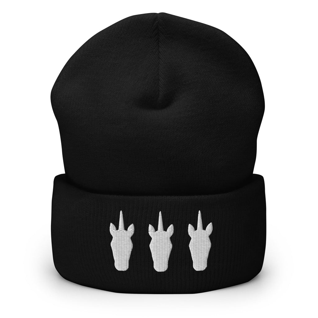UNIQORNIA Cuffed Beanie- Three White Unicorns 6079132_8936