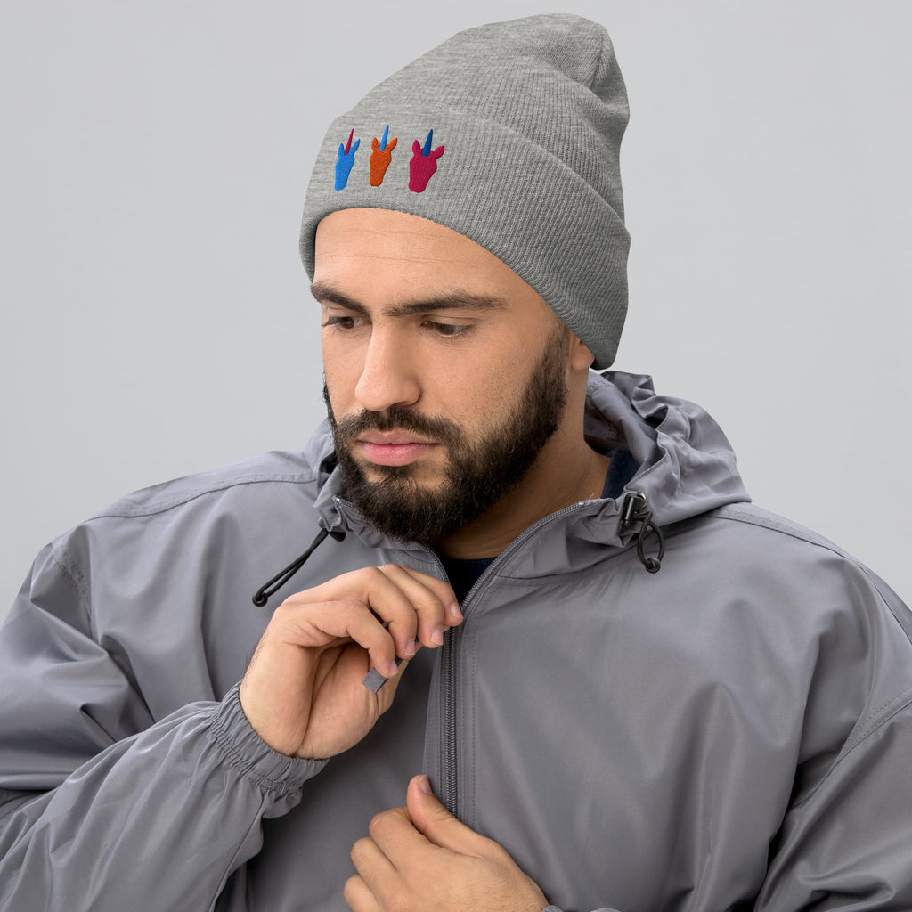 UNIQORNIA Cuffed Beanie - Three Unicorns