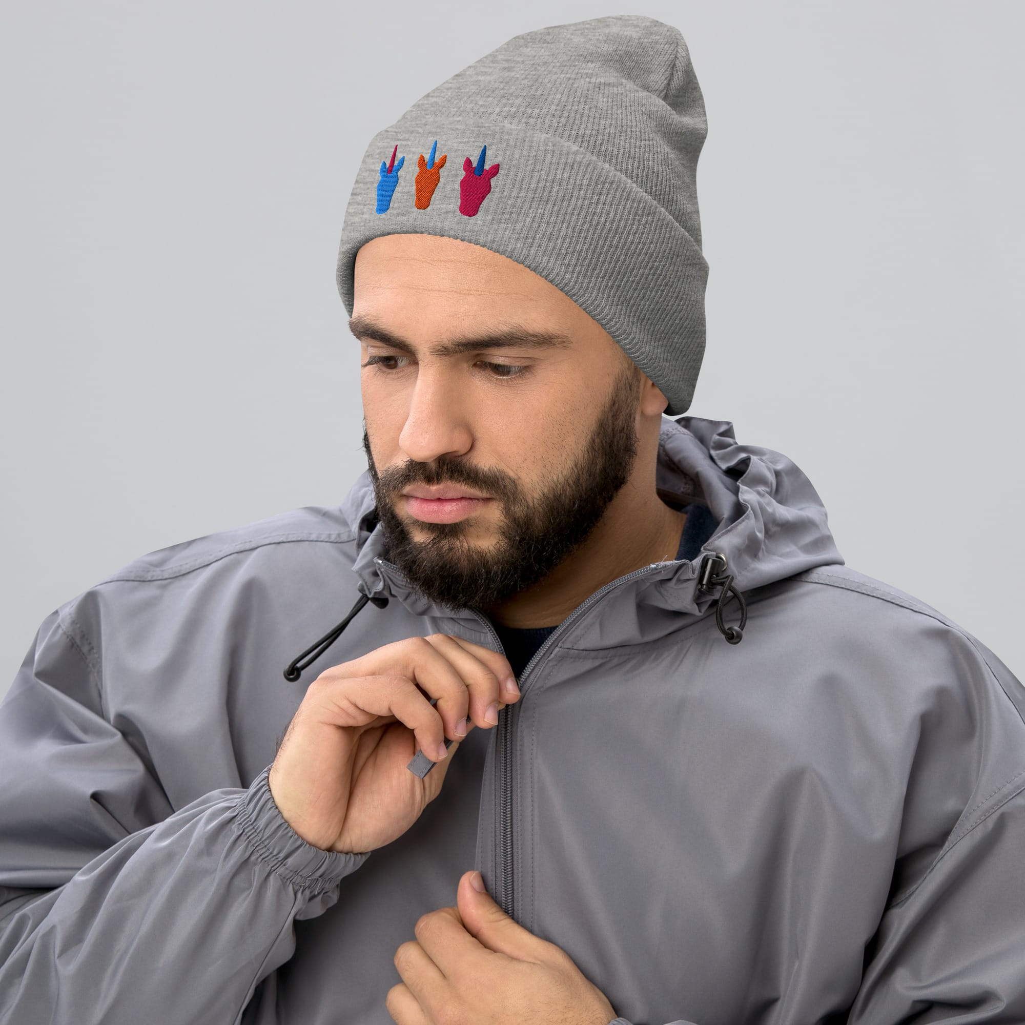 UNIQORNIA Cuffed Beanie - Three Unicorns