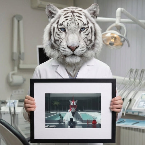 Ierāmēts plakāts ar paspartū - Baseina zinātnieks