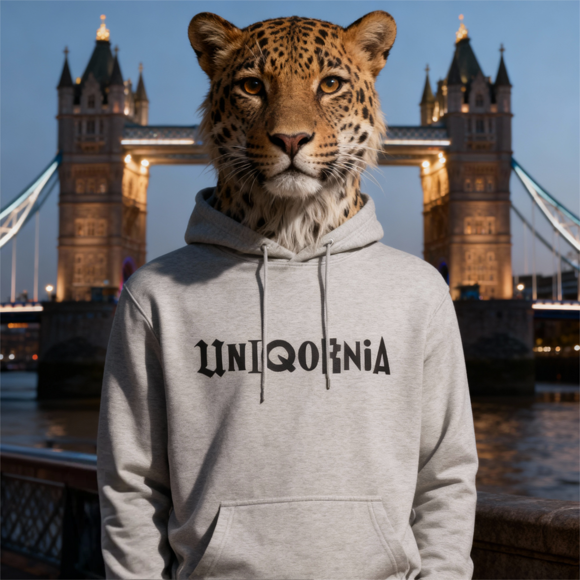 Unisex džemperis ar kapuci - Uniqornia tumšs nosaukums