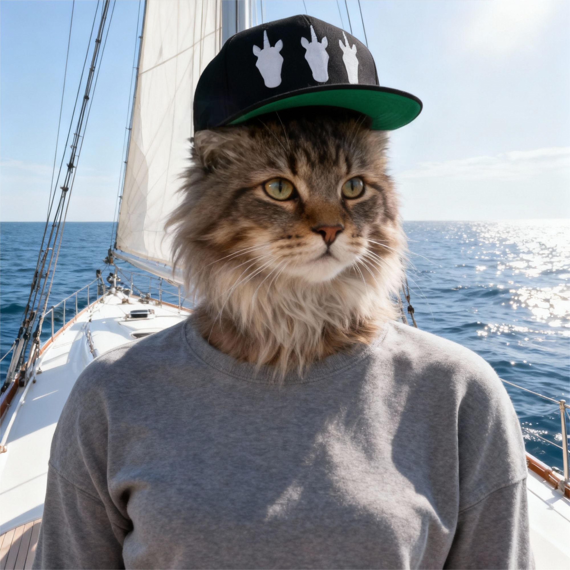 Cepure ar nagu - Trīs balti vienradži