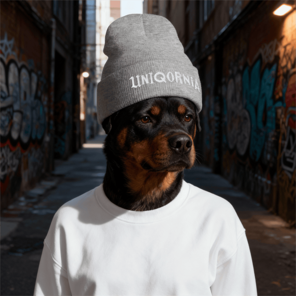 UNIQORNIA Cuffed Beanie - Uniqornia Wordmark White