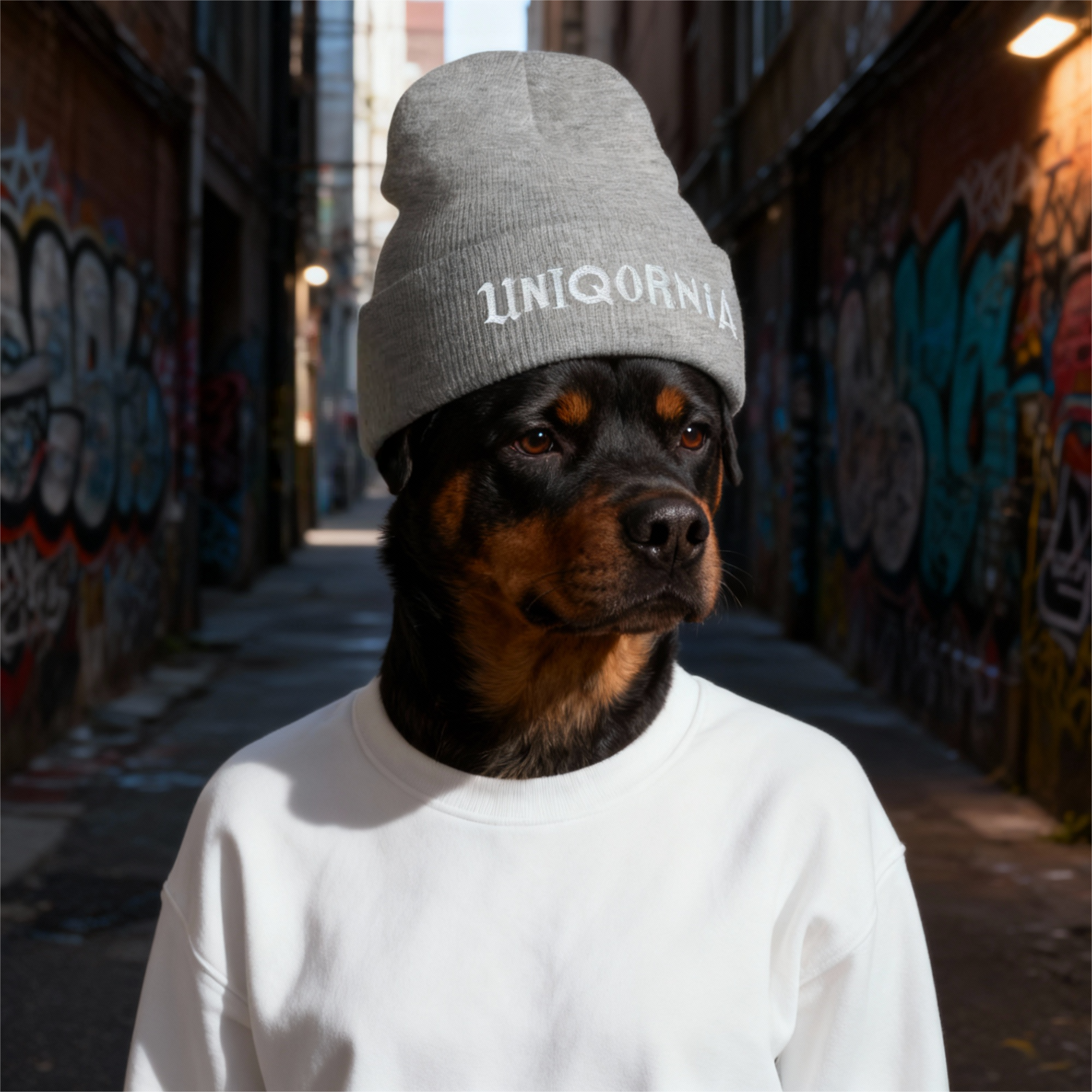 Adīta cepure - Uniqornia balts nosaukums