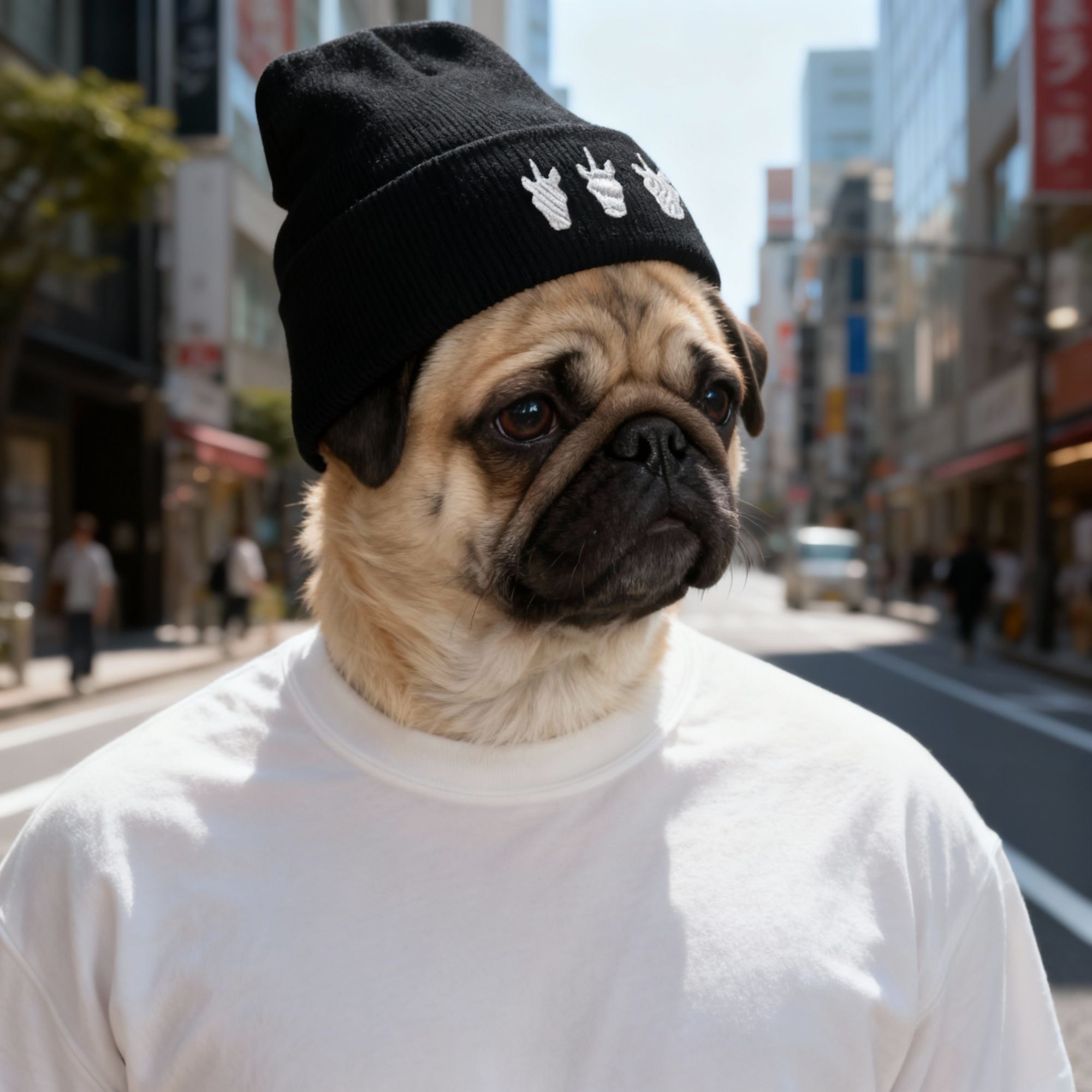 Adīta cepure - Trīs balti vienradži