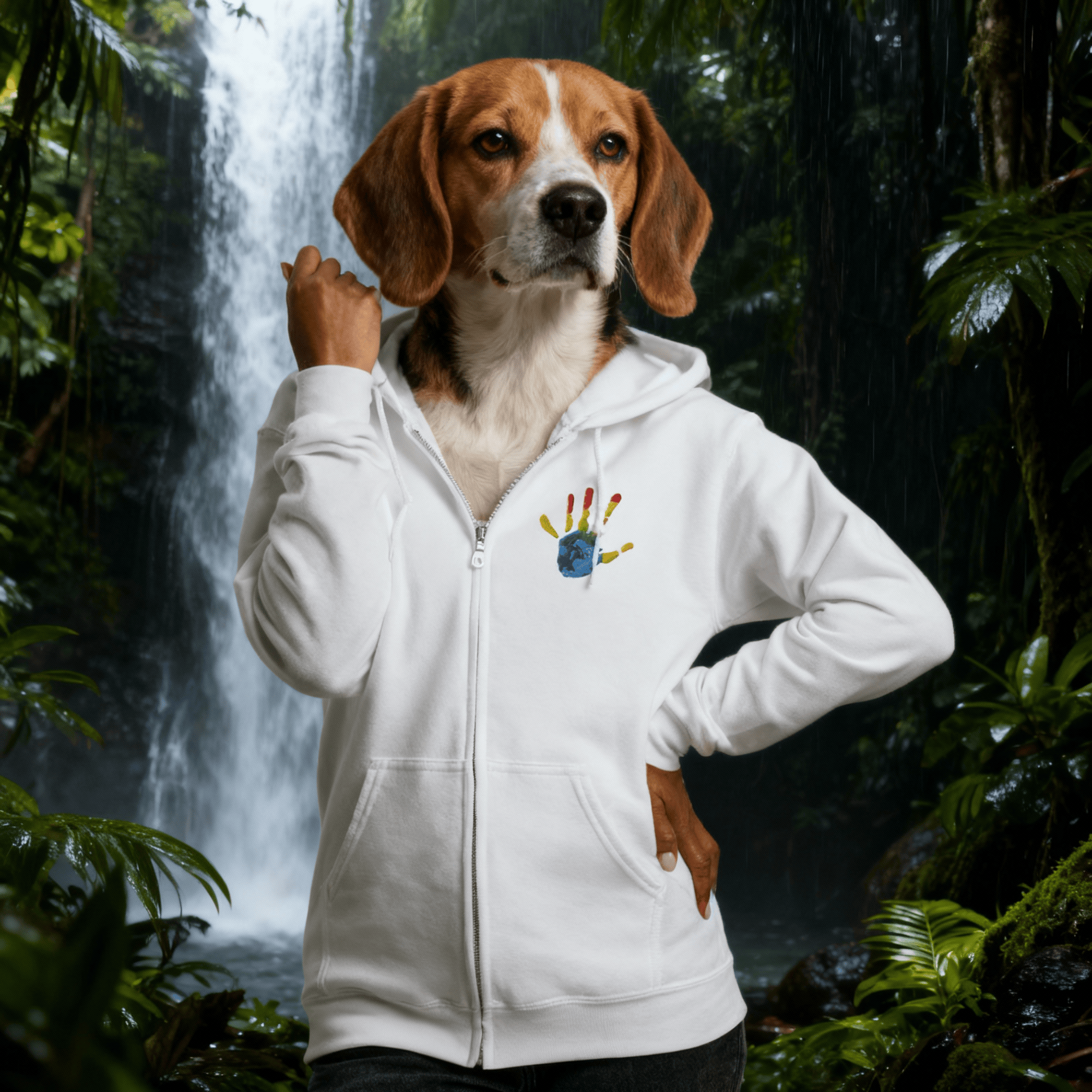 UNIQORNIA Unisex zip hoodie - My hand