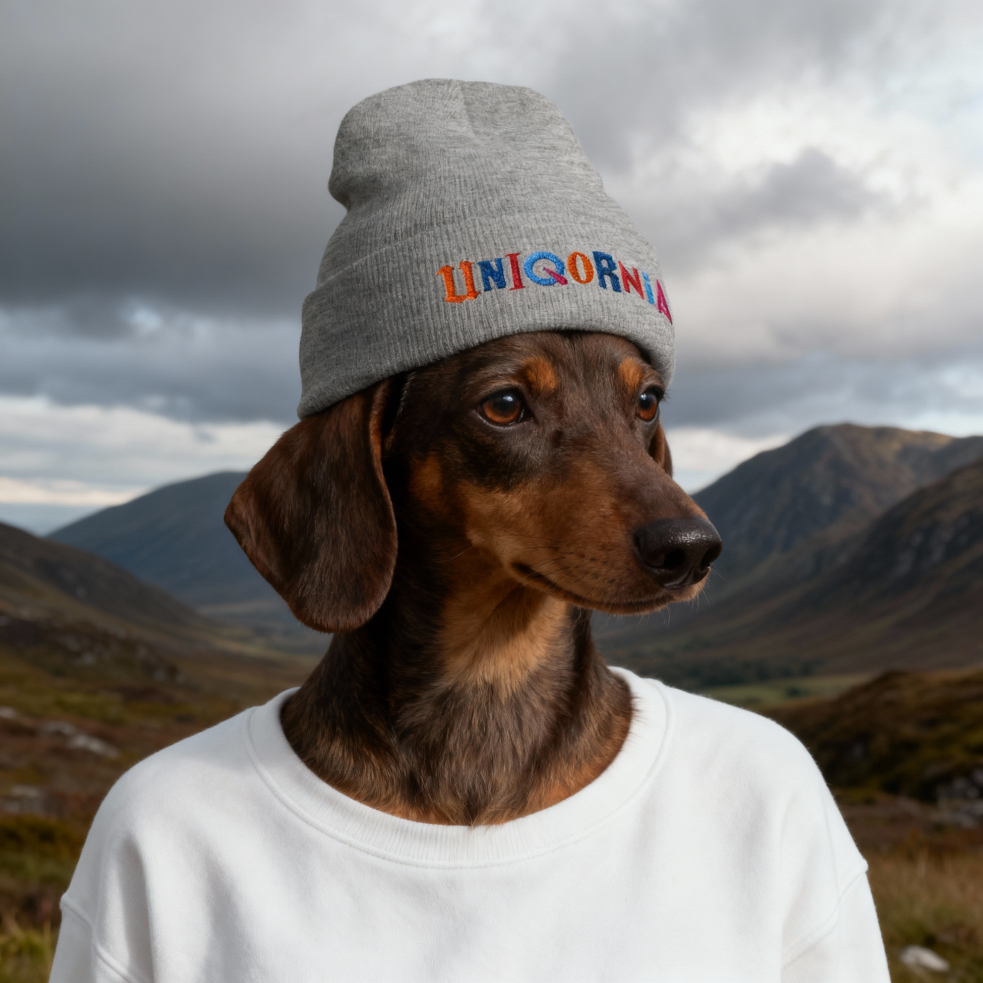 Adīta cepure - Uniqornia vārda zīme