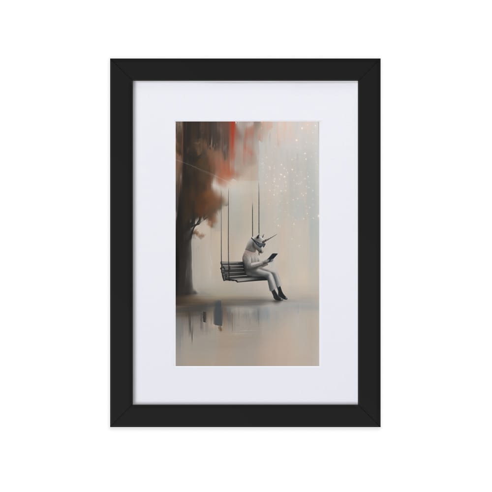 UNIQORNIA Matte Paper Framed Poster - Swing Coder 4595358_10449