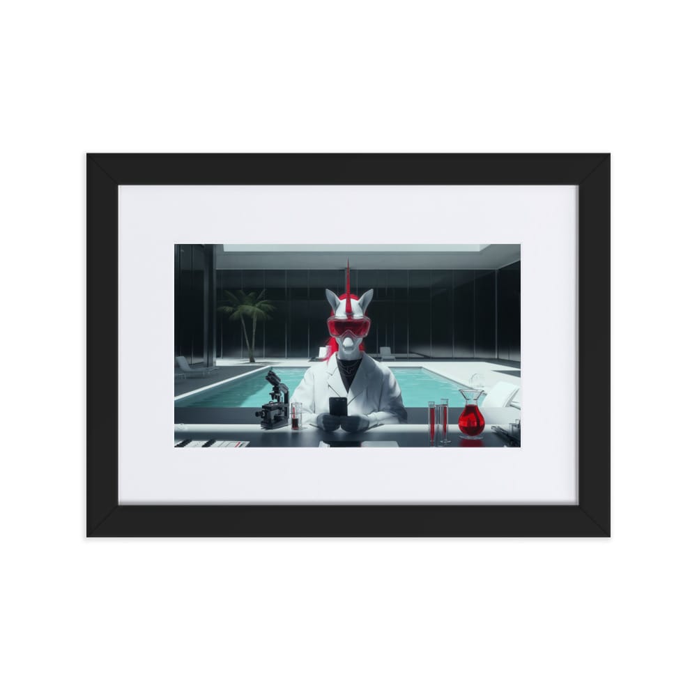 UNIQORNIA Matte Paper Framed Poster - Pool Scientist 9407074_10449