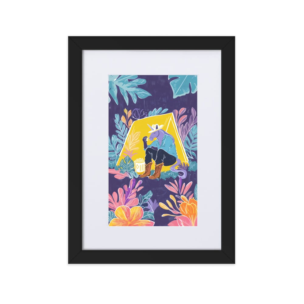 UNIQORNIA Matte Paper Framed Poster - Popcorn Cowboy 6011438_10449
