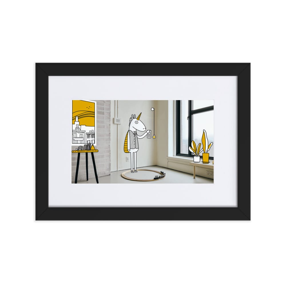 UNIQORNIA Matte Paper Framed Poster With Mat - Switch Keeper 5899890_10449