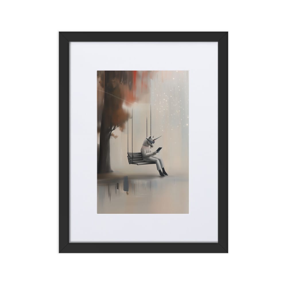 UNIQORNIA Matte Paper Framed Poster - Swing Coder