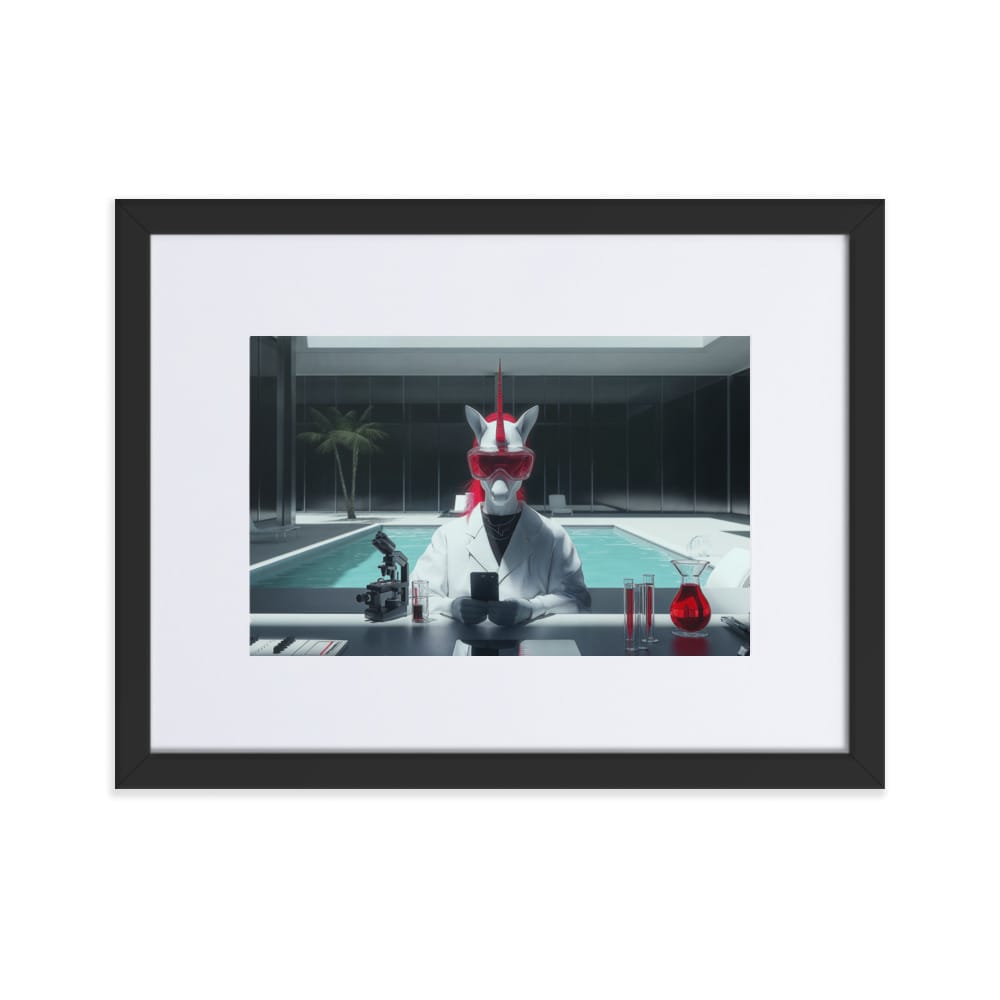 UNIQORNIA Matte Paper Framed Poster - Pool Scientist