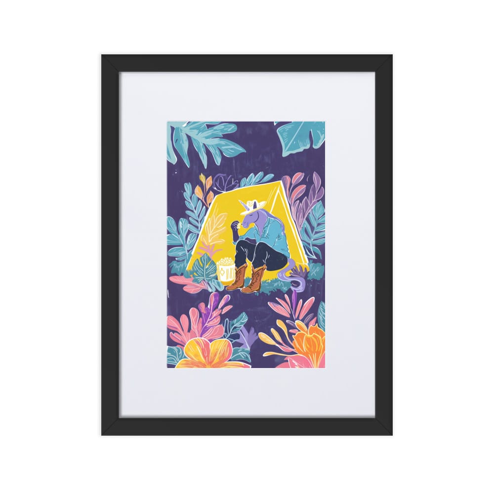 UNIQORNIA Matte Paper Framed Poster - Popcorn Cowboy