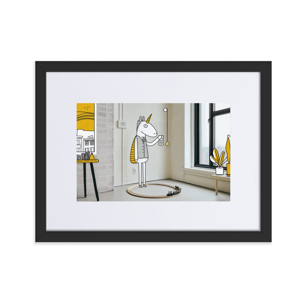 UNIQORNIA Matte Paper Framed Poster With Mat - Switch Keeper