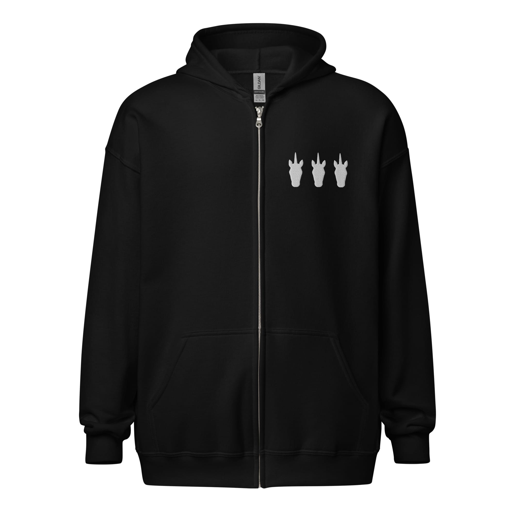 UNIQORNIA Unisex zip hoodie - Three White Unicorns 8463783_17295