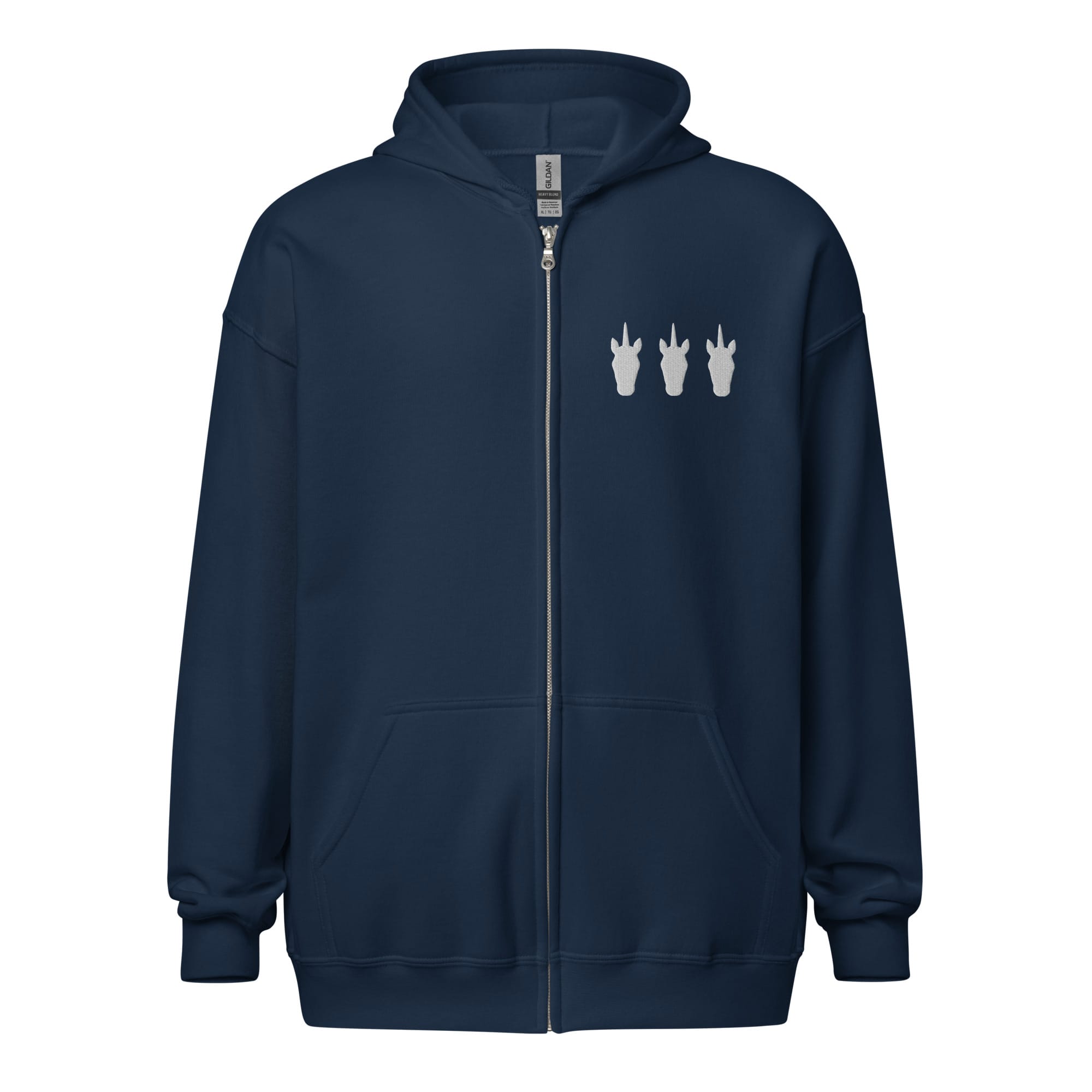 UNIQORNIA Unisex zip hoodie - Three White Unicorns 8463783_17311