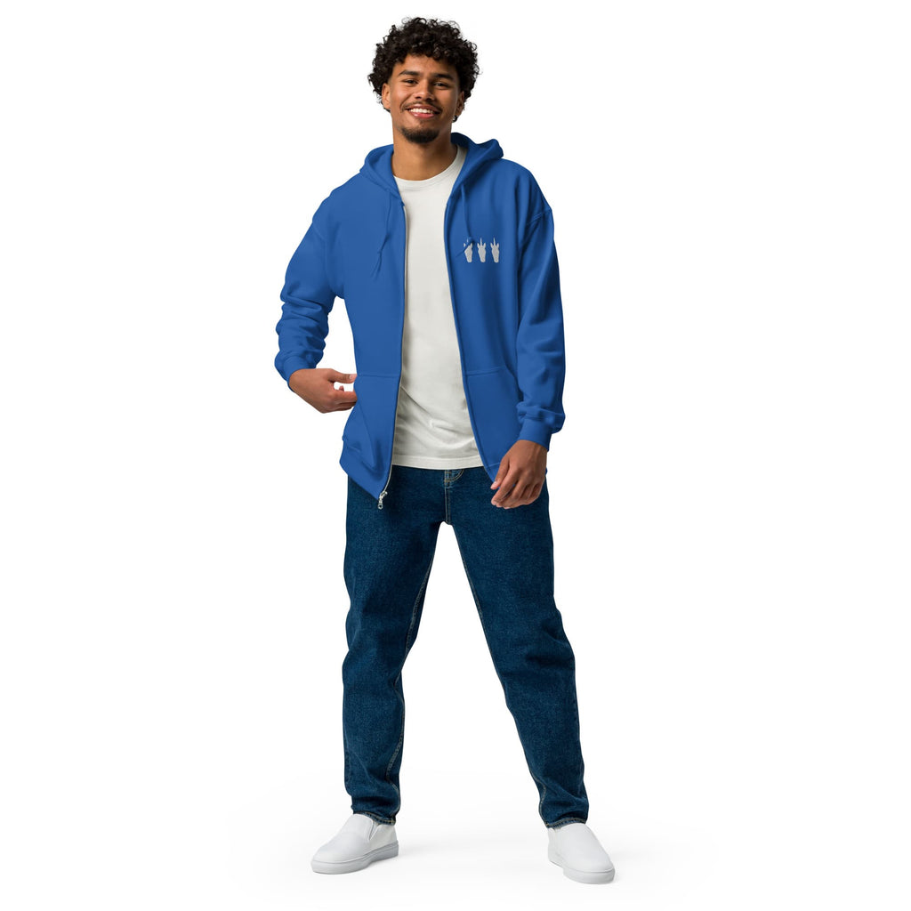 UNIQORNIA Unisex zip hoodie - Three White Unicorns