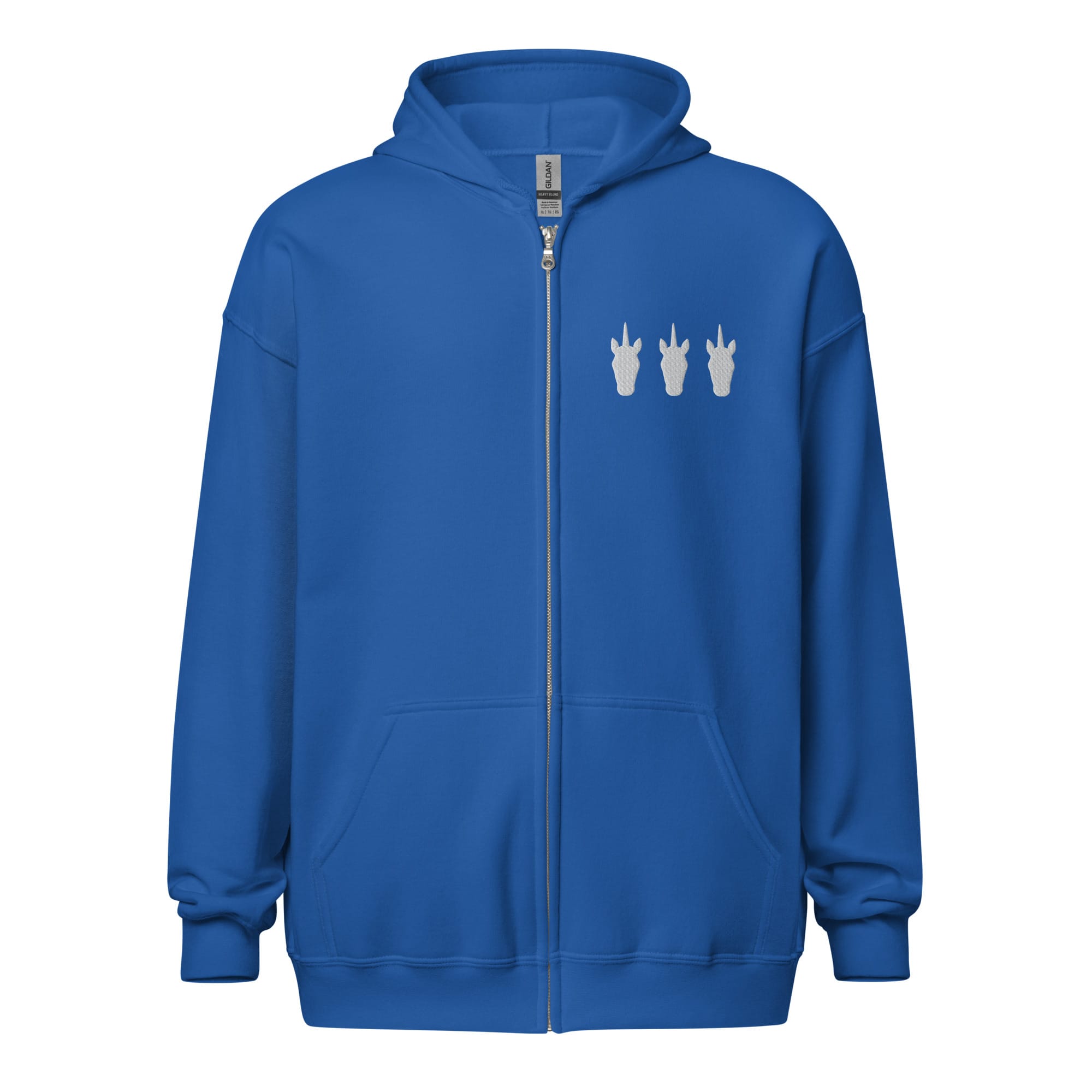UNIQORNIA Unisex zip hoodie - Three White Unicorns 8463783_17319