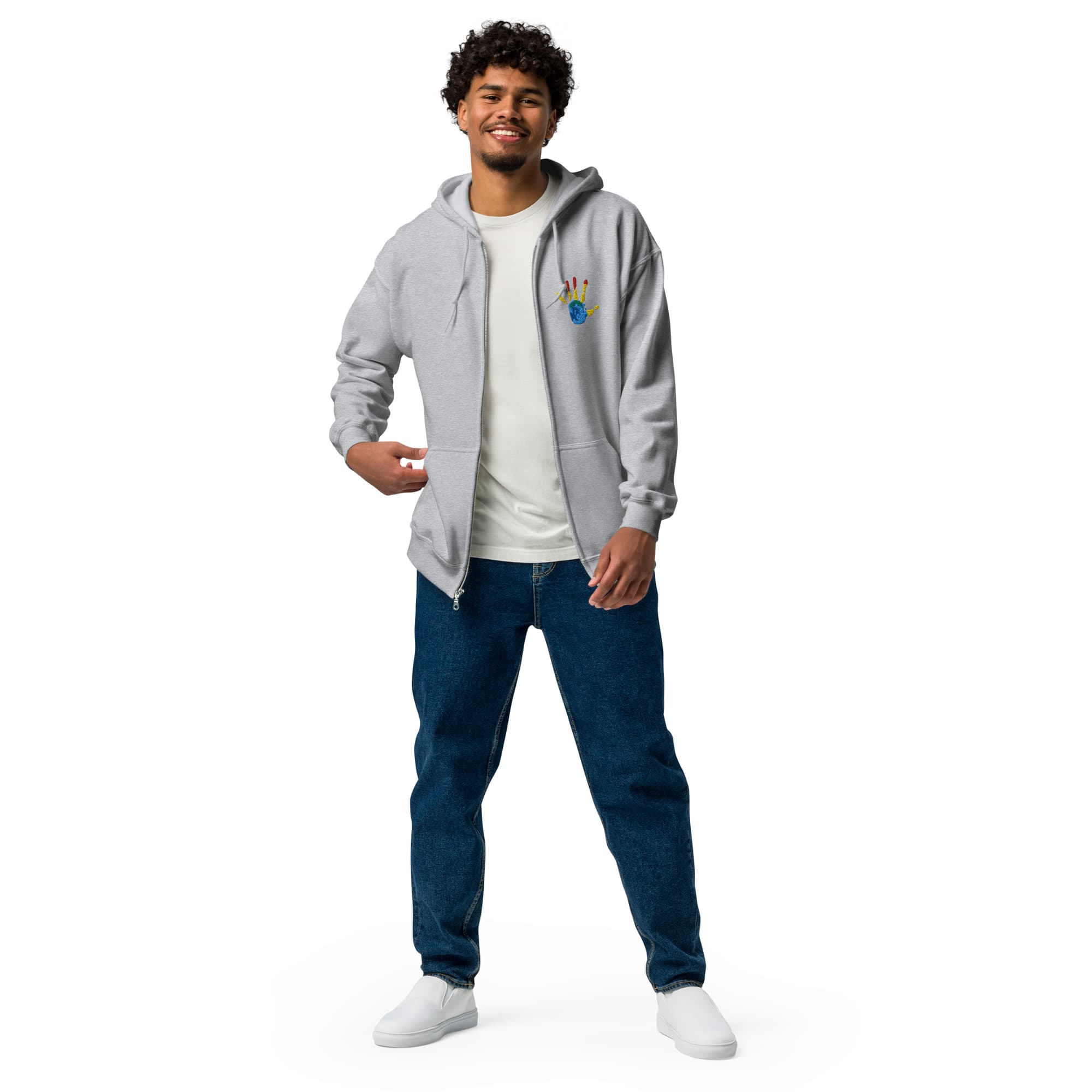 UNIQORNIA Unisex zip hoodie - My hand