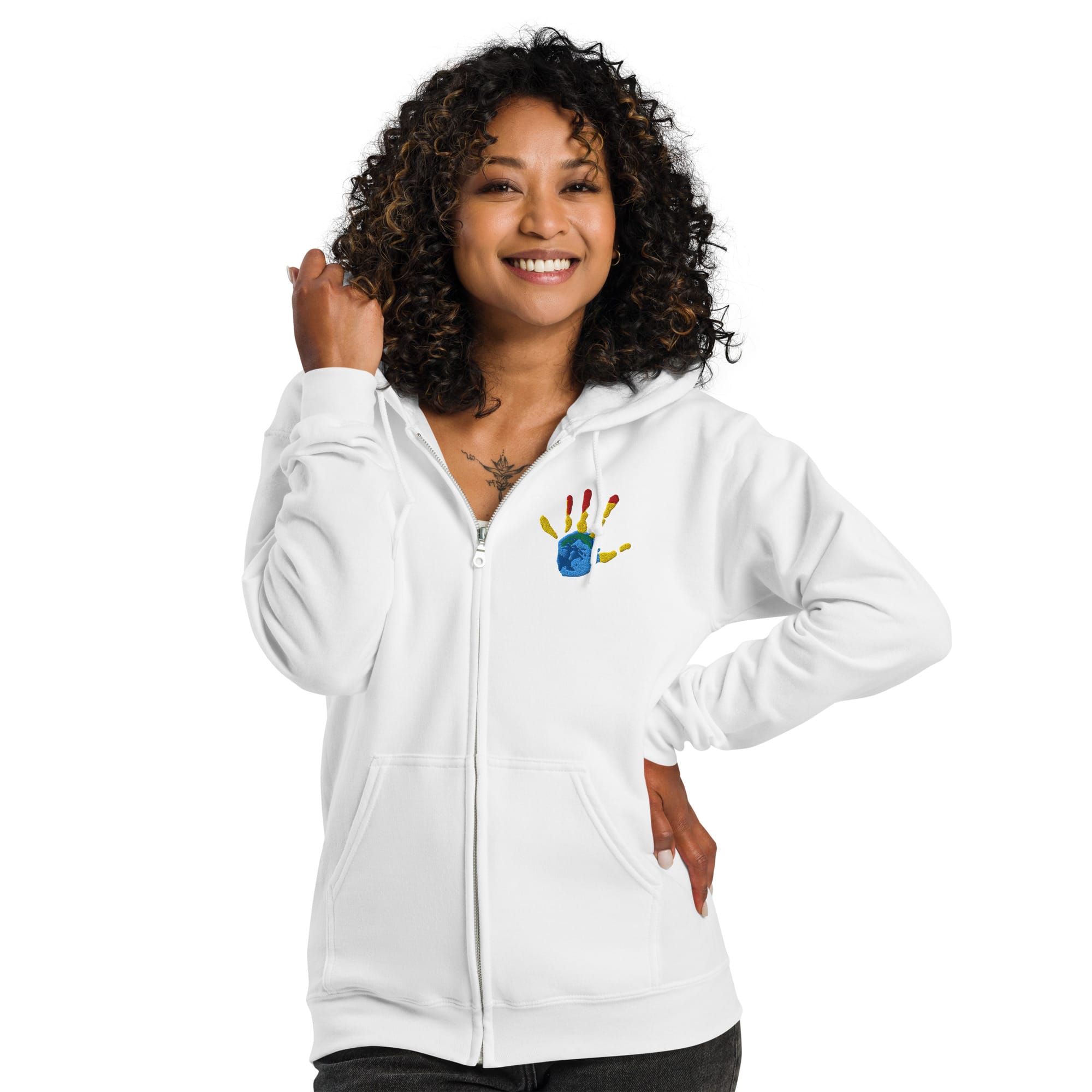 UNIQORNIA Unisex zip hoodie - My hand